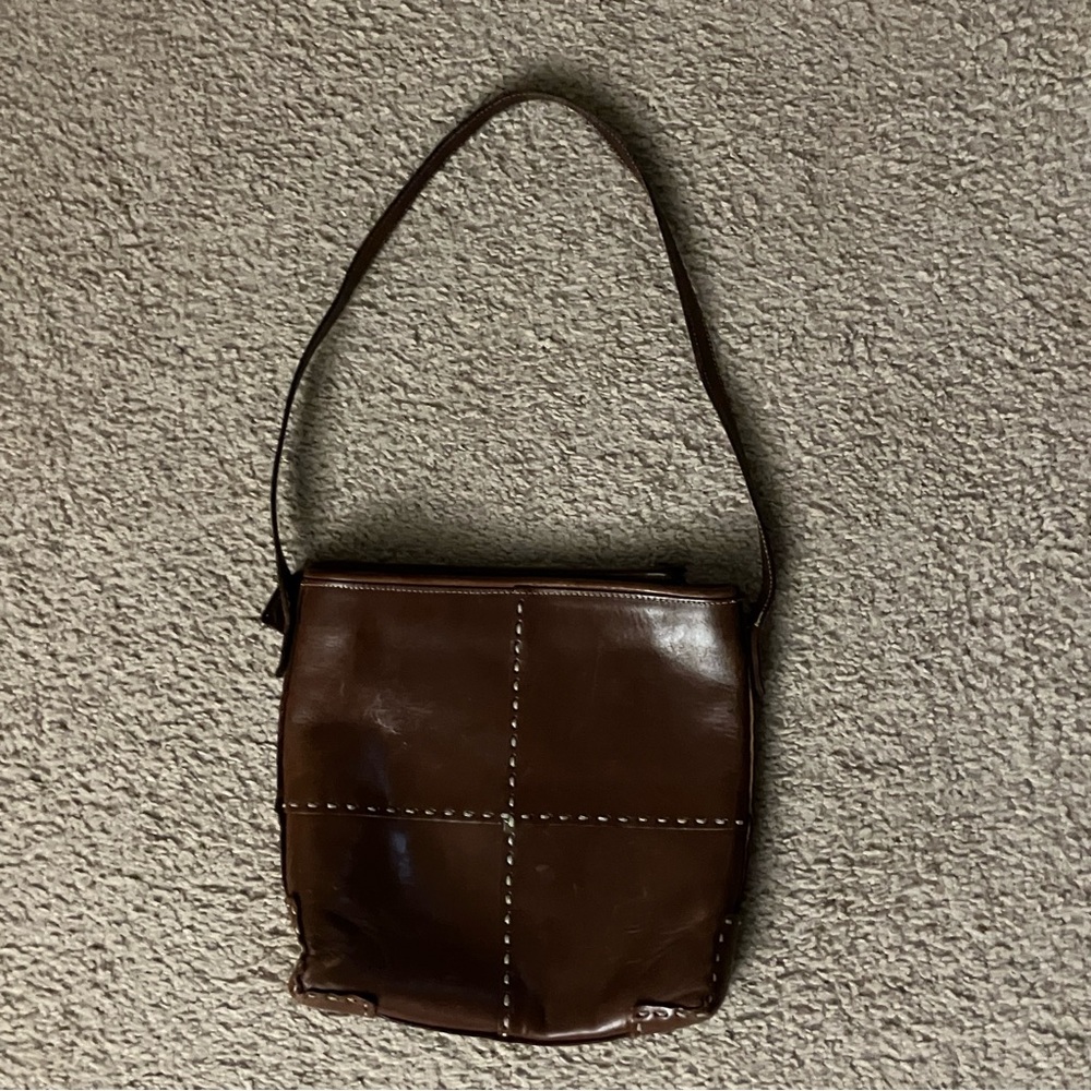 3 for $30 🎁 Ellepi Women’s Shoulder Bag Purse Brown Leather Handcrafted Vintage